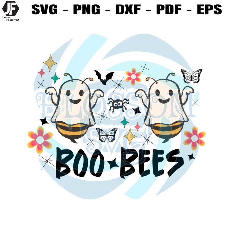 Boo Bees Funny Ghost Bee Halloween SVG Cutting Digital File.jpg
