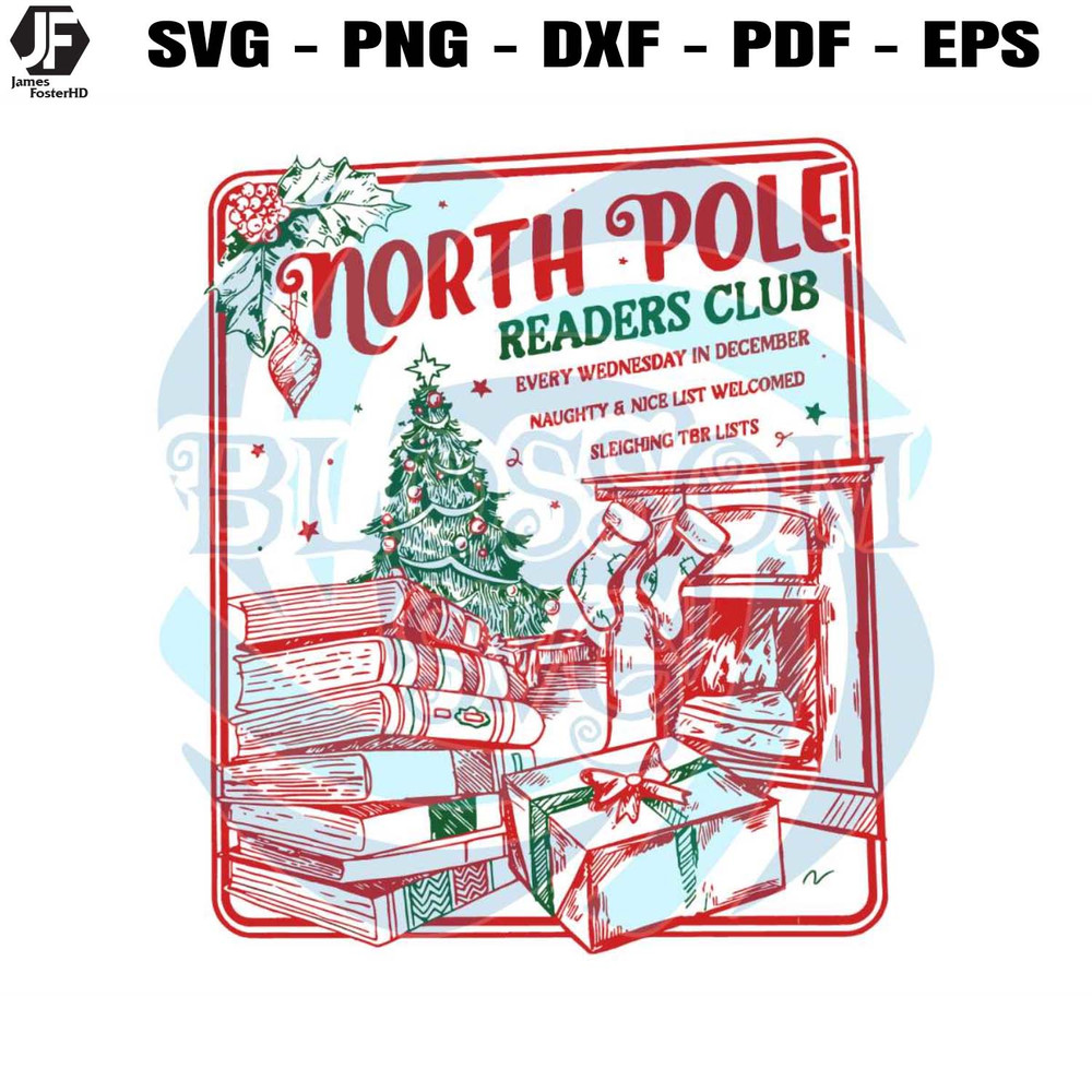 Bookish Christmas North Pole Readers Club SVG Download.jpg