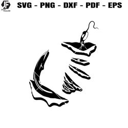 fishing hook inside svg, fishing hook svg, fish hooked svg