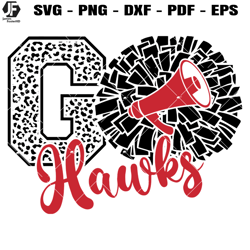 hawks cheer svg, cheerleading hawks svg, go hawks svg