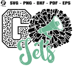 jets cheer svg, cheerleading jets svg, go jets svg