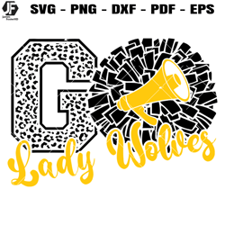 lady wolves cheer svg, cheerleading lady wolves svg