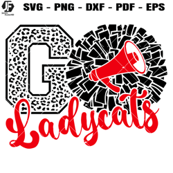 ladycats cheer svg, cheerleading ladycats svg, go ladycats