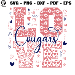 love cougars svg, cougars mascot svg, cheerleader svg