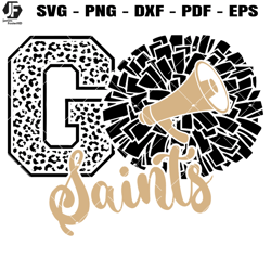 saints cheer svg, cheerleading saints svg, go saints svg