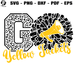 yellow jackets cheer svg, cheerleading yellow jackets svg