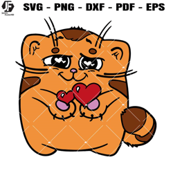 cat is in love svg, heart love svg, valentine day cat svg