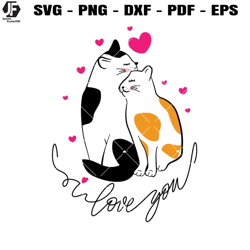 cat valentine card svg, cat love card svg, valentine cat svg