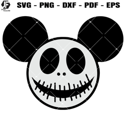 jack skellington halloween characters svg, jack mouse ears