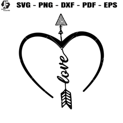 love bow arrow svg, arrow heart svg, happy valentine's day