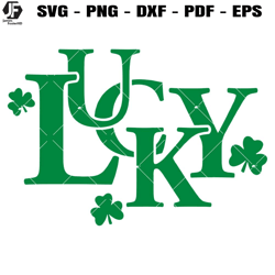 lucky st. patrick's day svg, shamrock svg, lucky svg, clover