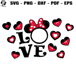 minnie love svg, minnie valentines day svg, mouse love svg