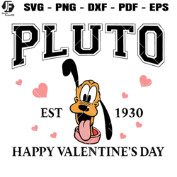 pluto happy valentine's day svg, dog head valentines svg