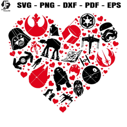 star wars heart svg, valentine's day svg, love heart svg