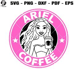ariel coffee svg, the little mermaid african american svg