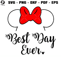 best day ever minnie svg, minnie ears with bow svg, minnie