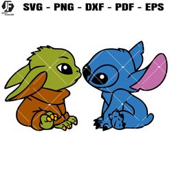 cute baby stitch and baby yoda svg, stitch svg, baby yoda