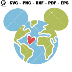 mickey mouse head earth svg, earth day svg, green earth svg