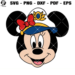 minnie cruise captain svg, cruise mouse head svg, captain