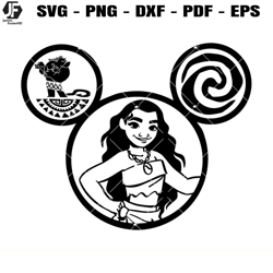 moana ears mickey svg, beautiful moana princess svg, moana