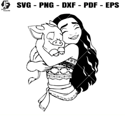 moana hugs pua svg, moana and pua svg, moana disney svg