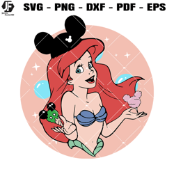 snacks ears svg, princess ariel snacks svg, little mermaid