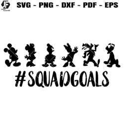squad goals disney svg, disney fan svg, cartoon characters