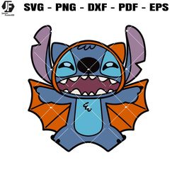 stitch dracula halloween svg, stitch bat svg, stitch disney