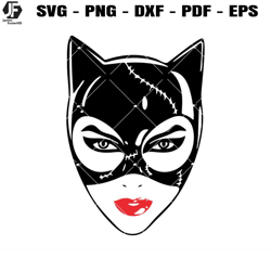 woman wearing cat mask svg, cat woman svg, cat face girl