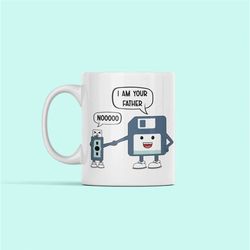 floppy disk mug, i am your father, computer mug, computer science gifts, engineering cup, coding mug, computer tech usb