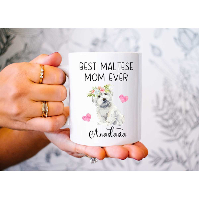 Custom Maltese Mug, Maltese Mom Mug, Maltese Mom Gift, Personalized Maltese Mug, Maltese Lover, Maltipoo Gift, Maltese D.jpg