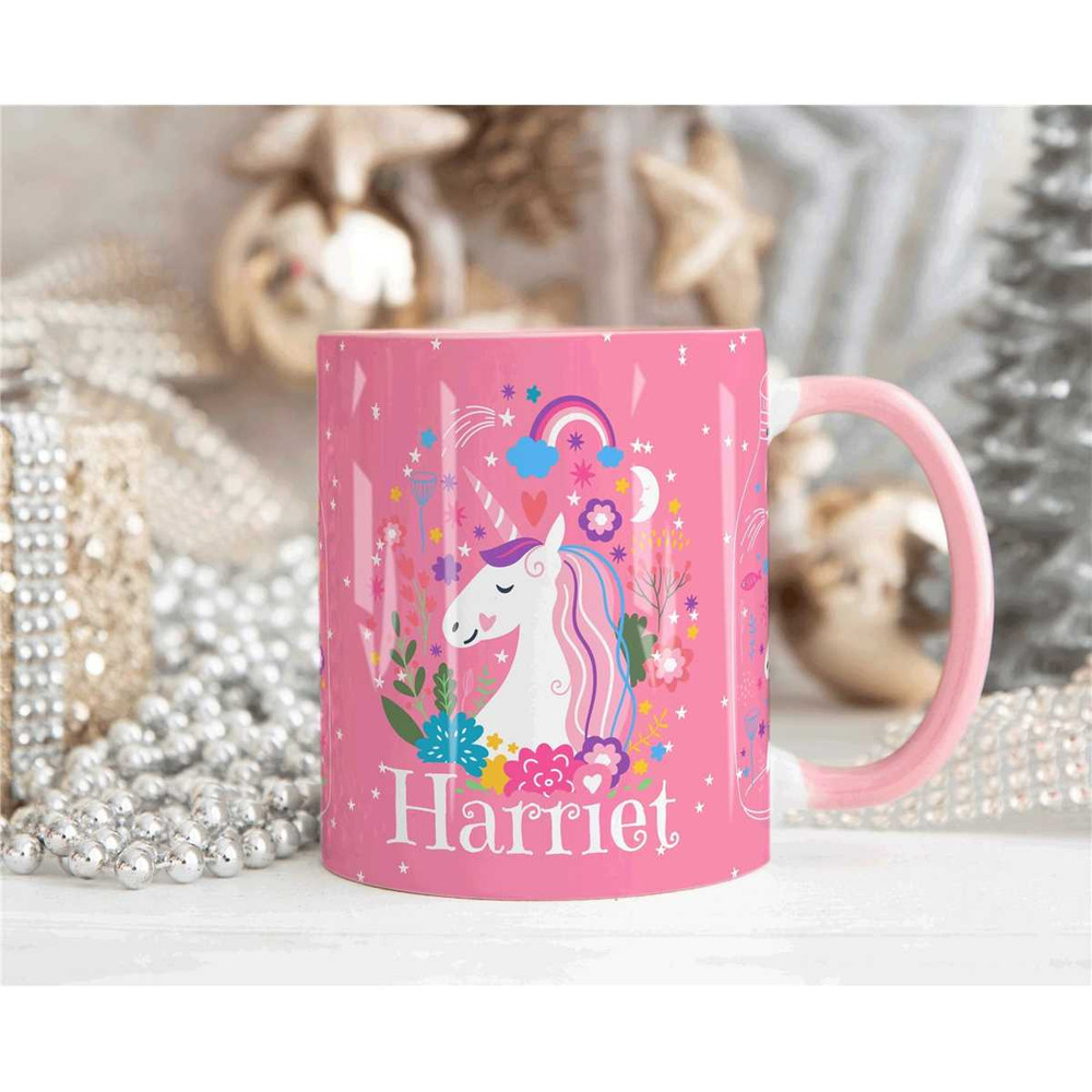 Cute Unicorn Mug, Personalised Girl Mug, Custom Name Cup, Coffee Tea Cup Gift For Girl, Unicorn Gift, Daughter Birthday.jpg