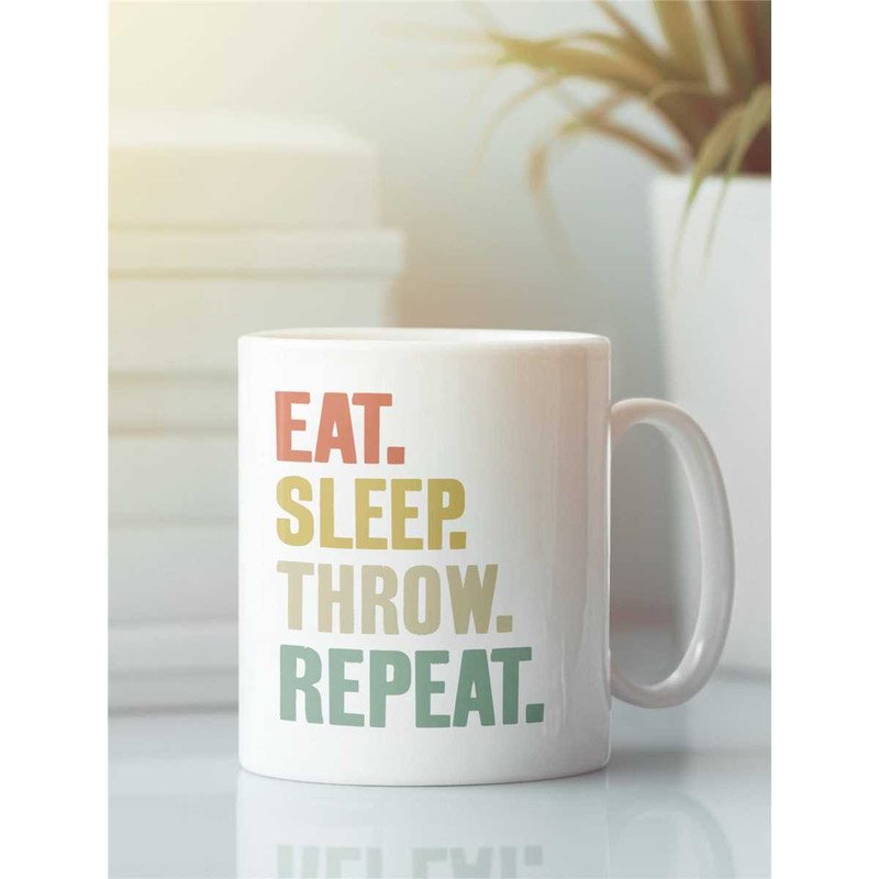 Eat Sleep Throw Repeat Mug, Discus Mug, Shot Put Gifts, Discus Thrower, Track and Field, Javelin Mug, Track Field Throwe.jpg