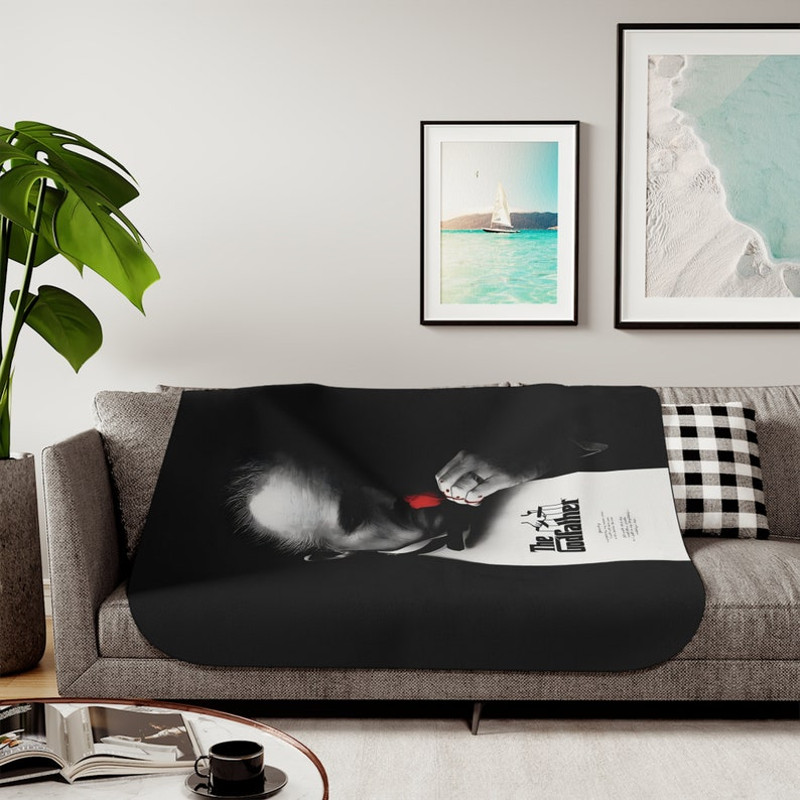 The Godfather Movie Poster Blanket, Retro Film Home Decor, Marlon Brando Francis Ford Coppola Mafia Throw Blanket, Sherpa or Fleece2.jpg