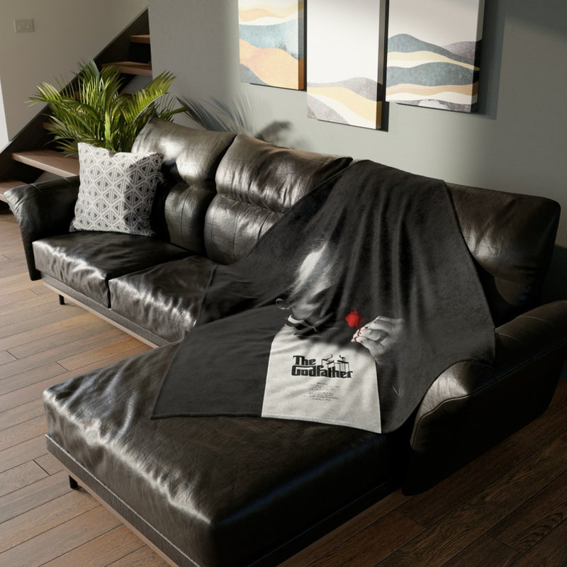 The Godfather Movie Poster Blanket, Retro Film Home Decor, Marlon Brando Francis Ford Coppola Mafia Throw Blanket, Sherpa or Fleece3.jpg