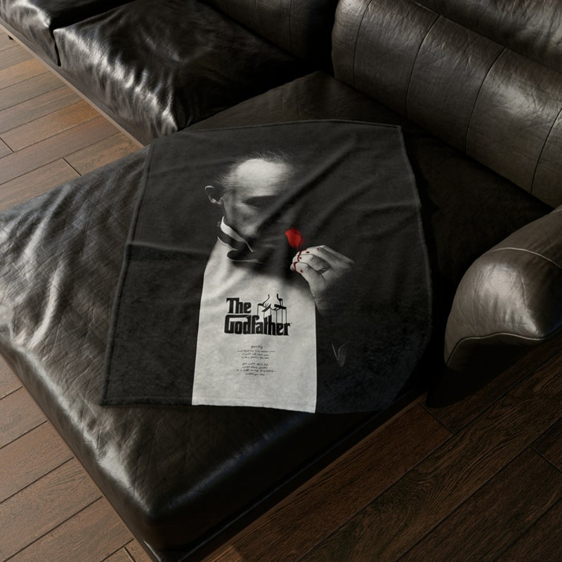 The Godfather Movie Poster Blanket, Retro Film Home Decor, Marlon Brando Francis Ford Coppola Mafia Throw Blanket, Sherpa or Fleece4.jpg