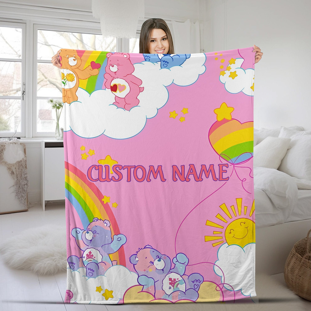 Care Bears Blanket, Care Bears Blanket, Care Bears Bedding Blanket, Personalized Blanket, Blanket Gift CZC347.jpg