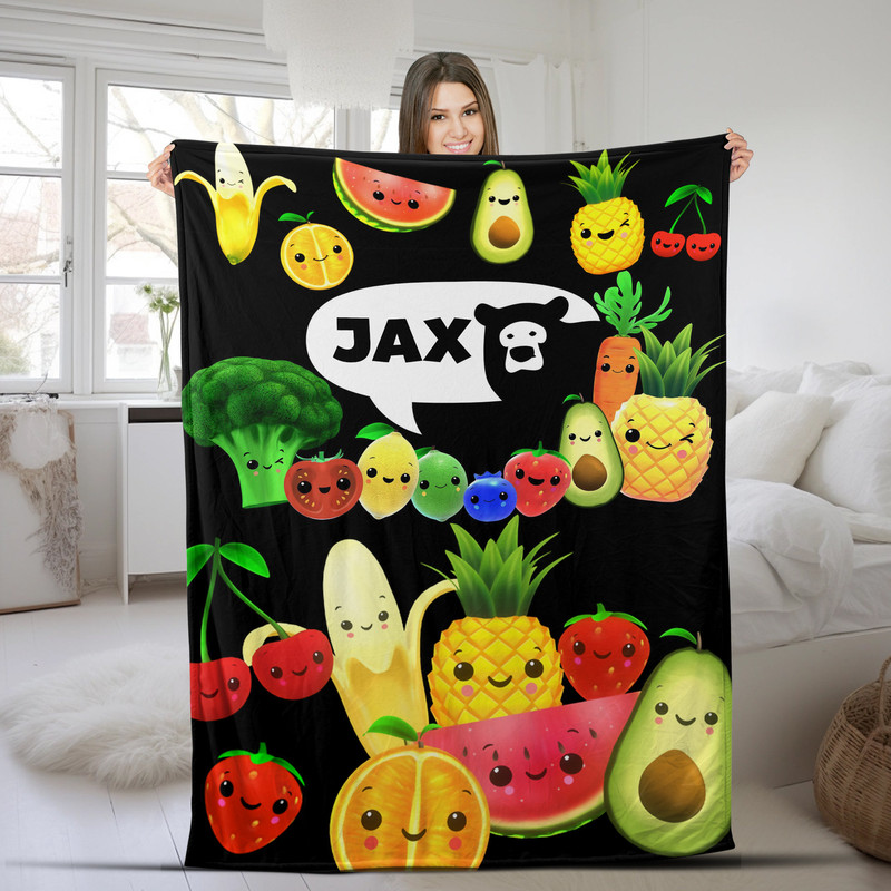 Custom Fruit Blanket, Fruit Bedding Set, Fruit Bedding Set, Fruit Baby Blanket, Cartoon Fleece Blanket, Anniversary CZC150.jpg