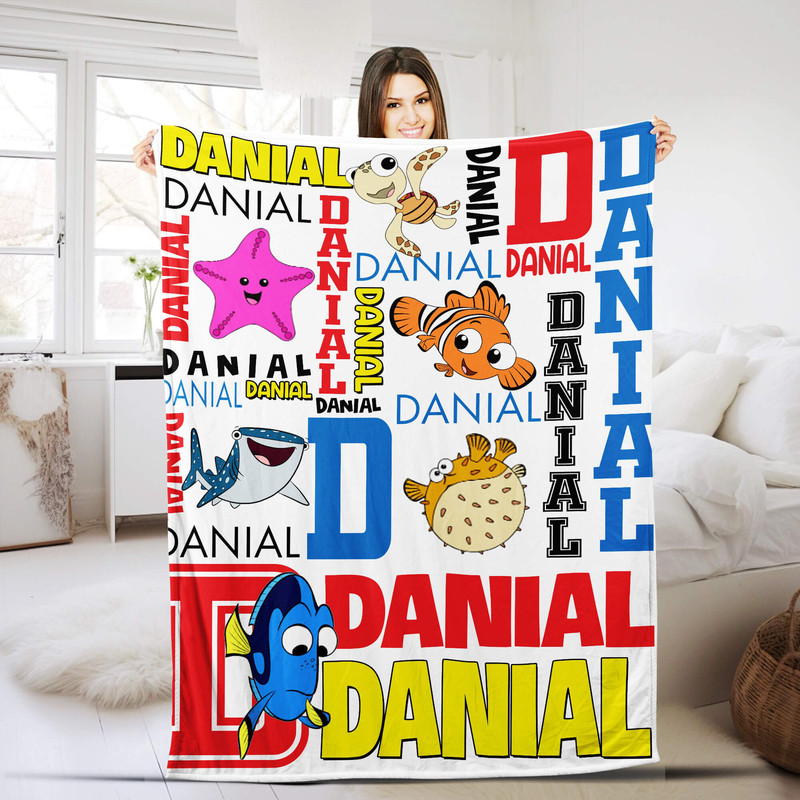 Custom Name Blanket, Personalized Blanket, Personalized Gifts, Cartoon Character Blanket, Gifts For Kids, Kids Blanket BYB477.jpg