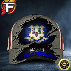 Made In Connecticut Hat Vintage Connecticut Flag Cap Patriotic Gifts For Veteran Hat Classic Cap