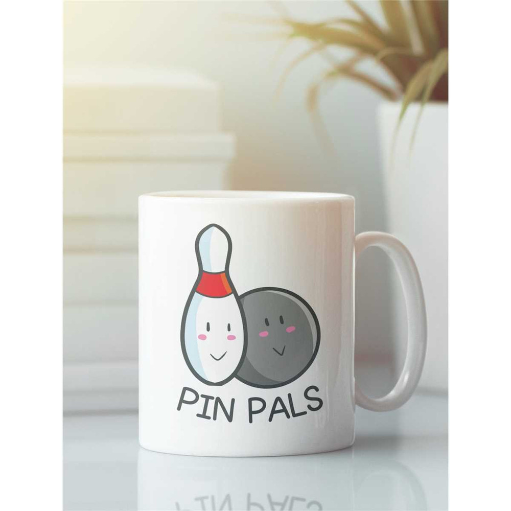 Bowling Mug, Bowler Gifts, Pin Pals Mug, Funny Bowling Coffee Mug, Bowling Pins Bowling Ball Mug, Cute Bowler Birthday P.jpg