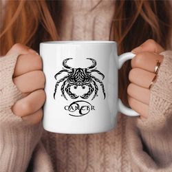 cancer coffee mug, zodiac birthday gift for her, horoscope ceramic mug 4