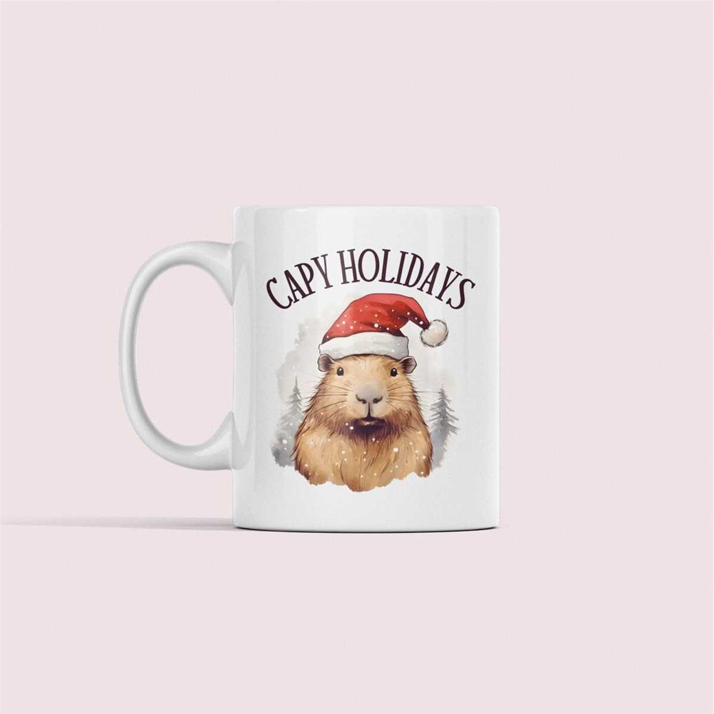 Capybara Christmas Gifts, Capy Holidays Mug, Capybara Lover Xmas Coffee Cup, Funny Cute Capybara Enthusiast Gifts Ideas,.jpg