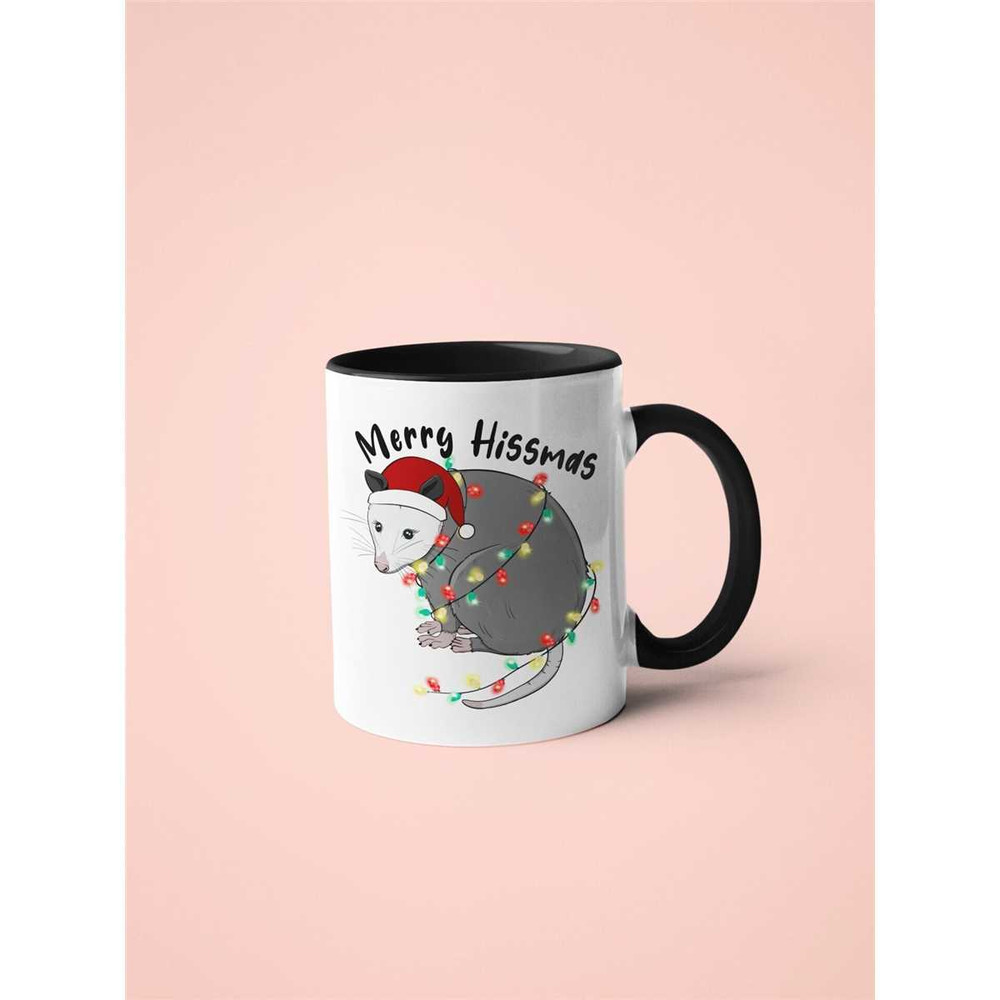 Christmas Possum Mug, Merry Hissmas, Christmas Opossum Cup, Possum Lover Gift, Merry Christmas Possum, Funny Opossum Cof.jpg