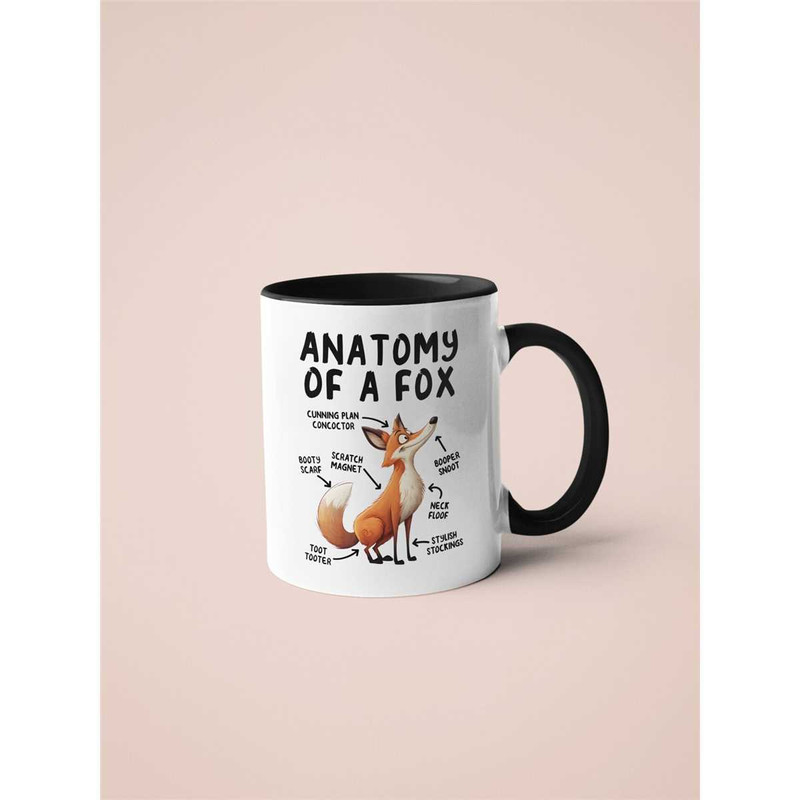 Anatomy of a Fox Mug, Funny Fox Gifts, Red Fox Lover Coffee Cup, Cute Cartoon Sarcastic Scientific Meme Graphic Birthday.jpg