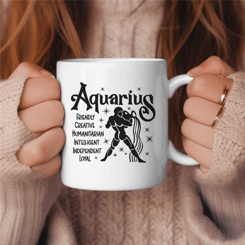 Aquarius Coffee Mug, Zodiac Birthday Gift for Her, Horoscope Ceramic Mug 1.jpg