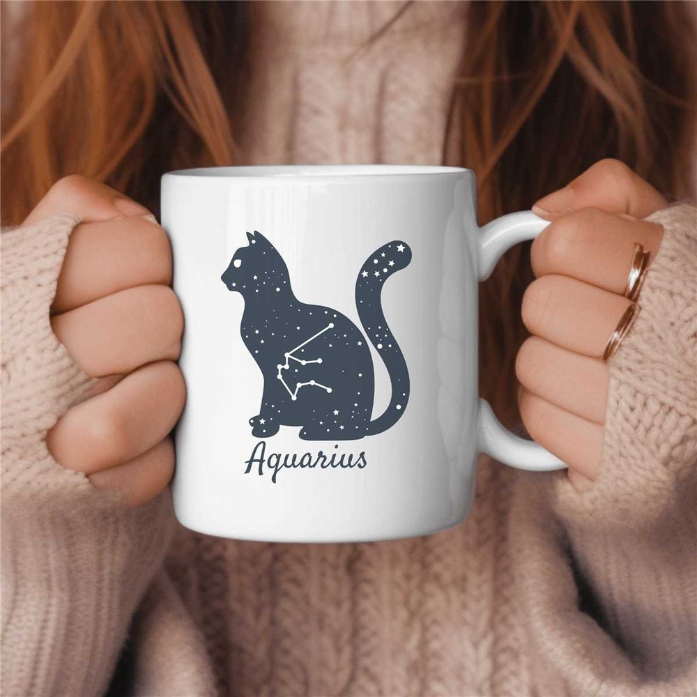 Aquarius Coffee Mug, Zodiac Birthday Gift for Her, Horoscope Ceramic Mug 2.jpg