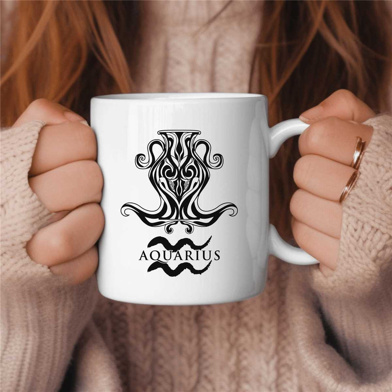 Aquarius Coffee Mug, Zodiac Birthday Gift for Her, Horoscope Ceramic Mug 4.jpg