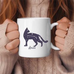 aries coffee mug, zodiac birthday gift for her, horoscope ceramic mug 1