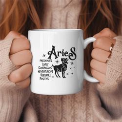 aries coffee mug, zodiac birthday gift for her, horoscope ceramic mug 4